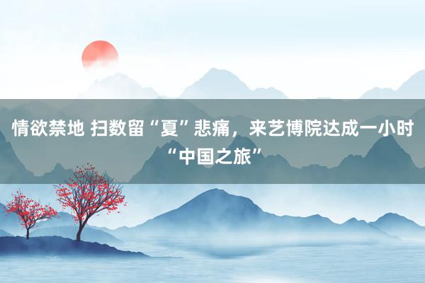 情欲禁地 扫数留“夏”悲痛，来艺博院达成一小时“中国之旅”