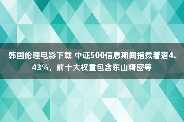 韩国伦理电影下载 中证500信息期间指数着落4.43%，前十大权重包含东山精密等