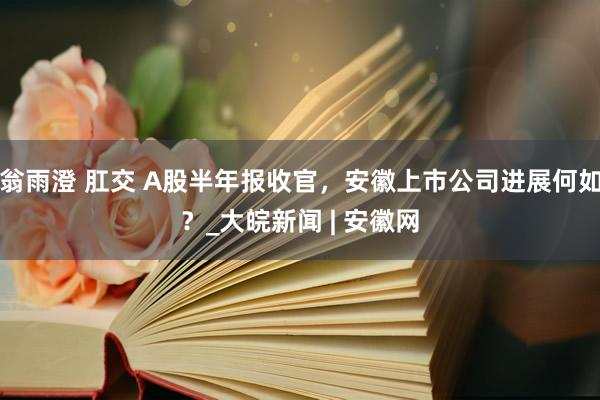 翁雨澄 肛交 A股半年报收官，安徽上市公司进展何如？_大皖新闻 | 安徽网