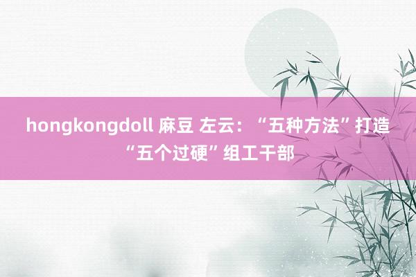 hongkongdoll 麻豆 左云：“五种方法”打造“五个过硬”组工干部